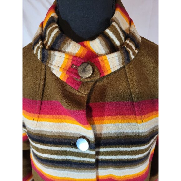 NWT Pendleton Women's Toboggan Coat jacket Cedar Roman Stripe Archival XL - Picture 3 of 10